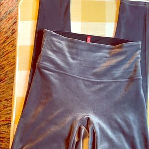Spanx silver velvet leggings Large